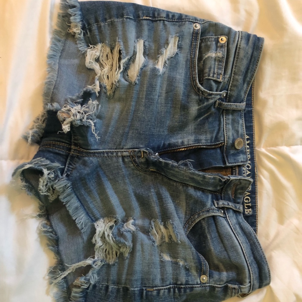 american eagle shorty super high rise shorts